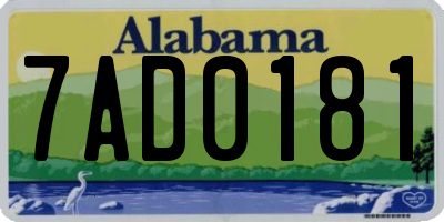 AL license plate 7AD0181