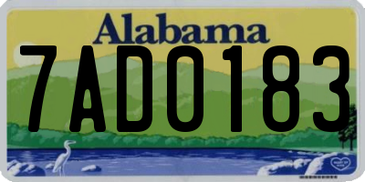 AL license plate 7AD0183