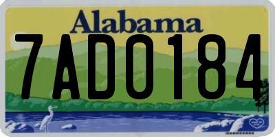 AL license plate 7AD0184
