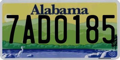 AL license plate 7AD0185