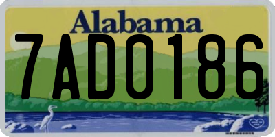 AL license plate 7AD0186