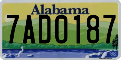 AL license plate 7AD0187