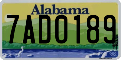 AL license plate 7AD0189
