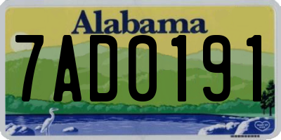 AL license plate 7AD0191