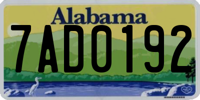 AL license plate 7AD0192
