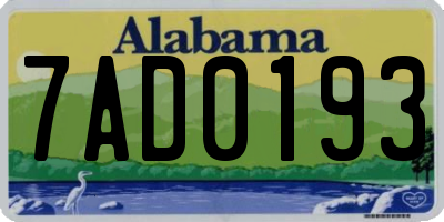 AL license plate 7AD0193