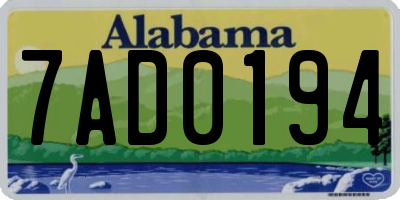 AL license plate 7AD0194
