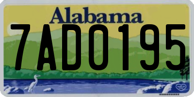 AL license plate 7AD0195
