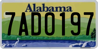 AL license plate 7AD0197