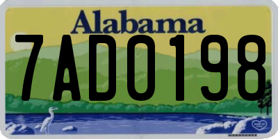 AL license plate 7AD0198