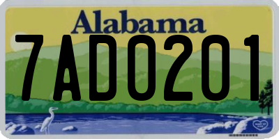 AL license plate 7AD0201