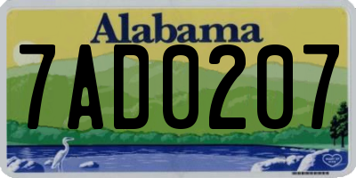 AL license plate 7AD0207