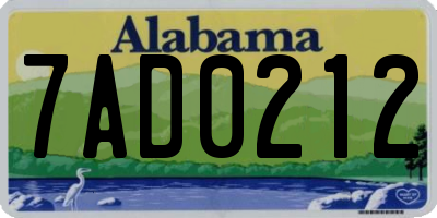 AL license plate 7AD0212