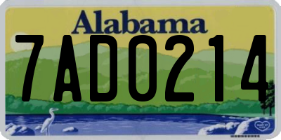 AL license plate 7AD0214