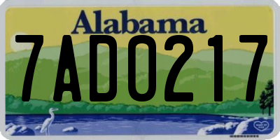 AL license plate 7AD0217