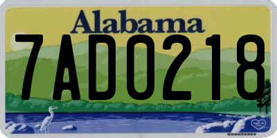 AL license plate 7AD0218