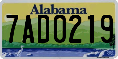 AL license plate 7AD0219