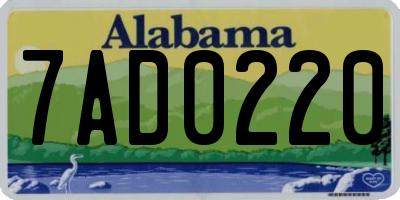 AL license plate 7AD0220
