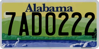 AL license plate 7AD0222