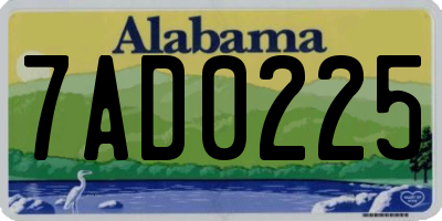 AL license plate 7AD0225