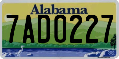 AL license plate 7AD0227