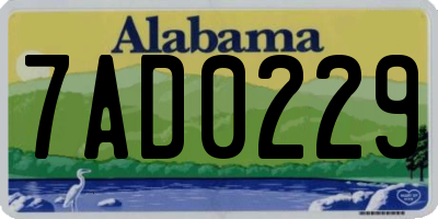 AL license plate 7AD0229