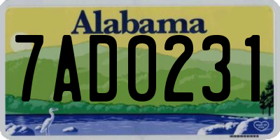 AL license plate 7AD0231