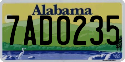 AL license plate 7AD0235
