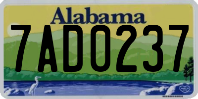 AL license plate 7AD0237