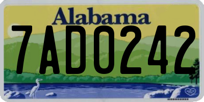AL license plate 7AD0242