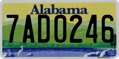 AL license plate 7AD0246