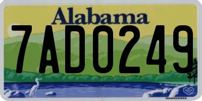 AL license plate 7AD0249