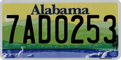 AL license plate 7AD0253