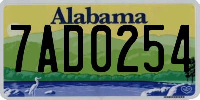 AL license plate 7AD0254