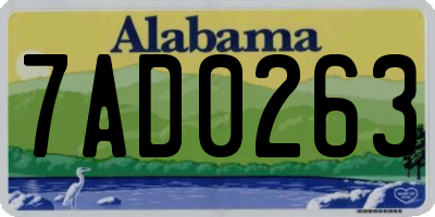 AL license plate 7AD0263