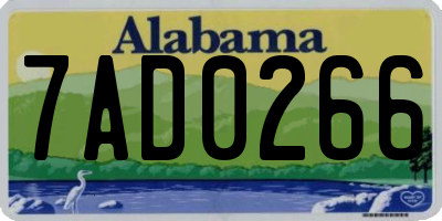 AL license plate 7AD0266