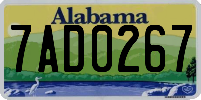 AL license plate 7AD0267
