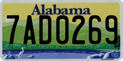 AL license plate 7AD0269