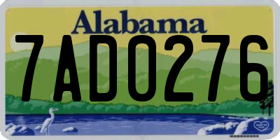 AL license plate 7AD0276