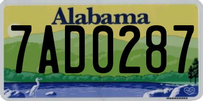 AL license plate 7AD0287