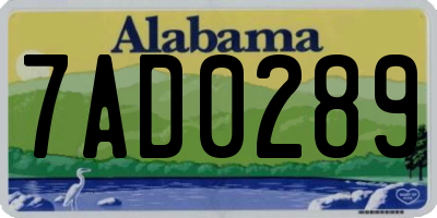 AL license plate 7AD0289