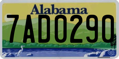 AL license plate 7AD0290