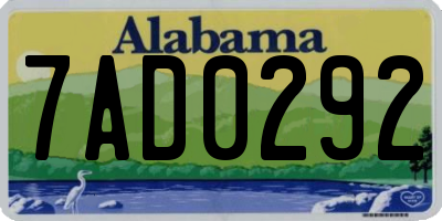 AL license plate 7AD0292