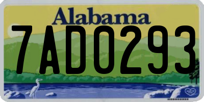AL license plate 7AD0293