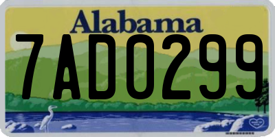 AL license plate 7AD0299