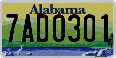 AL license plate 7AD0301