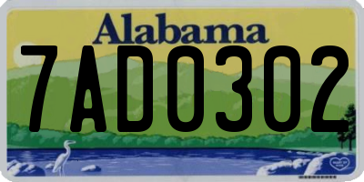 AL license plate 7AD0302