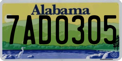 AL license plate 7AD0305