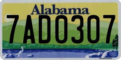 AL license plate 7AD0307