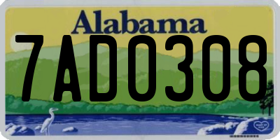 AL license plate 7AD0308